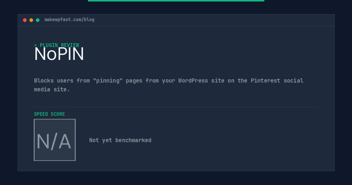 NoPIN - MakeWPFast