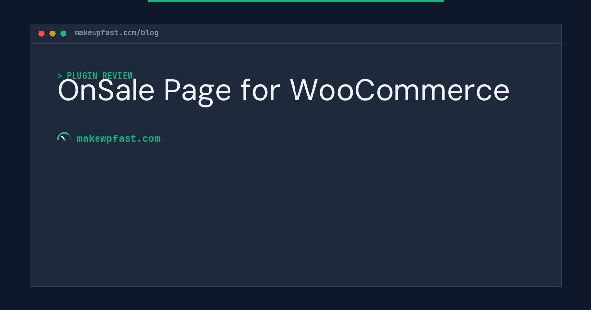 OnSale Page for WooCommerce - MakeWPFast
