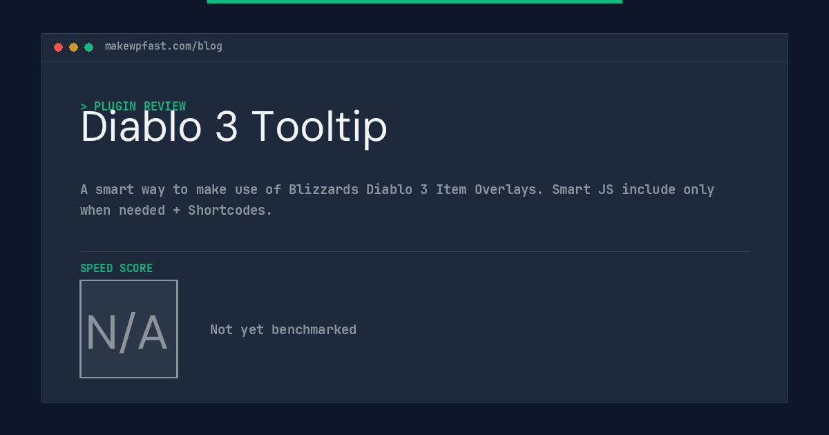 Diablo 3 Tooltip - MakeWPFast