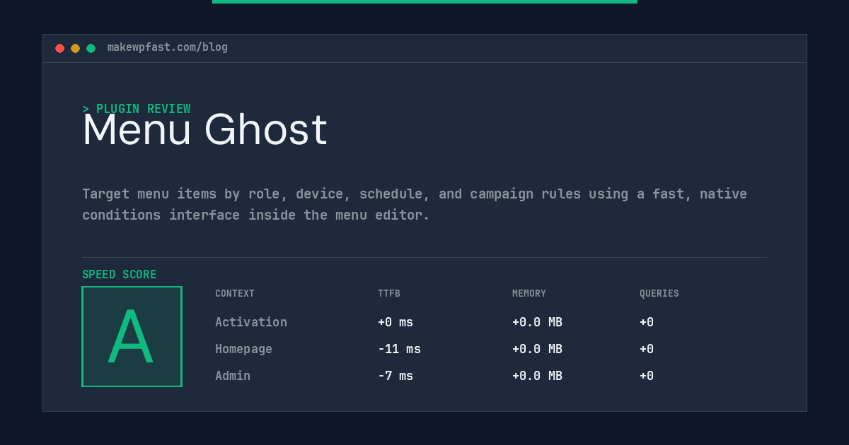 Menu Ghost - MakeWPFast