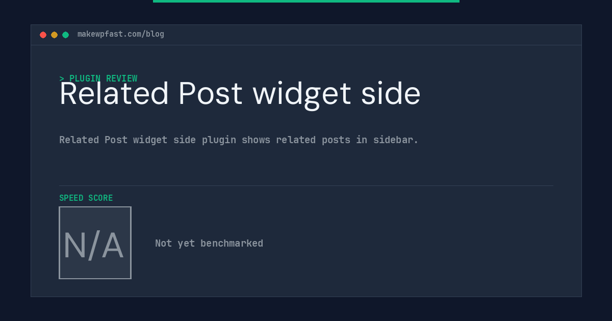 Related Post widget side - MakeWPFast