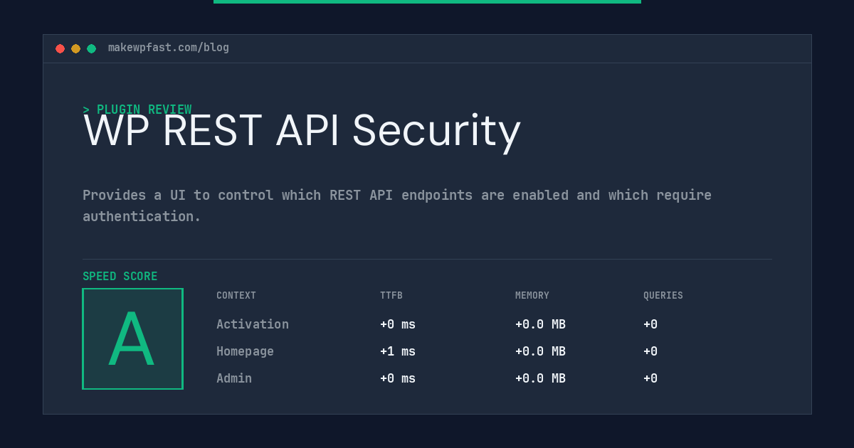 WP REST API Security - MakeWPFast