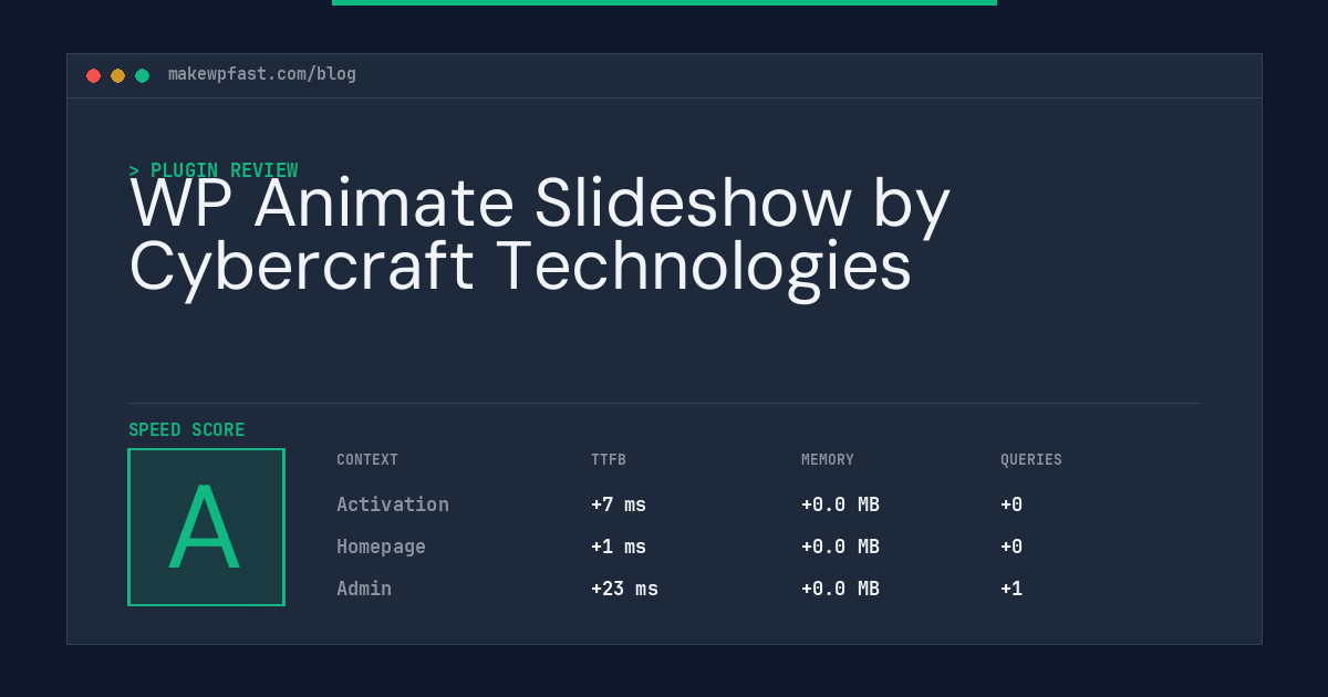 WP Animate Slideshow by Cybercraft Technologies - MakeWPFast