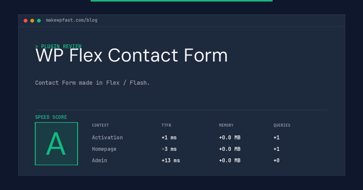 WP Flex Contact Form - MakeWPFast