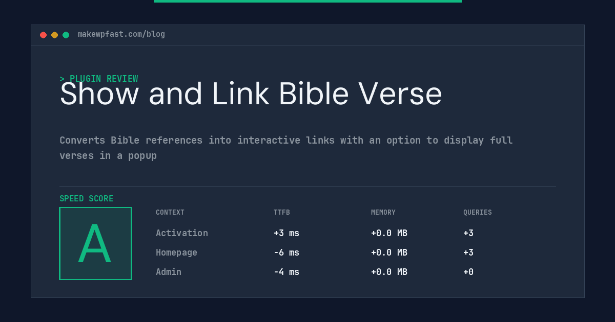 Show and Link Bible Verse - MakeWPFast