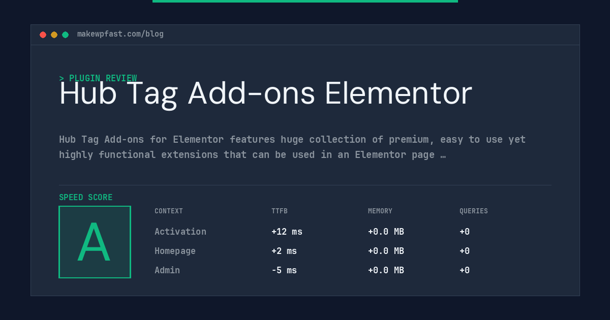 Hub Tag Add-ons Elementor - MakeWPFast