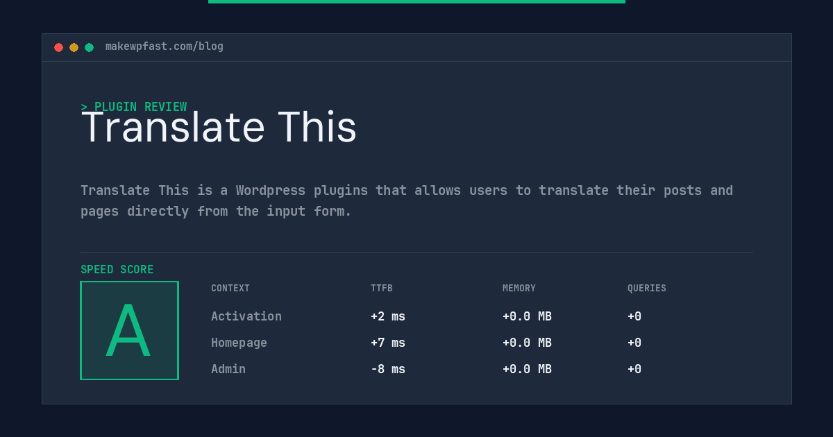 Translate This - MakeWPFast
