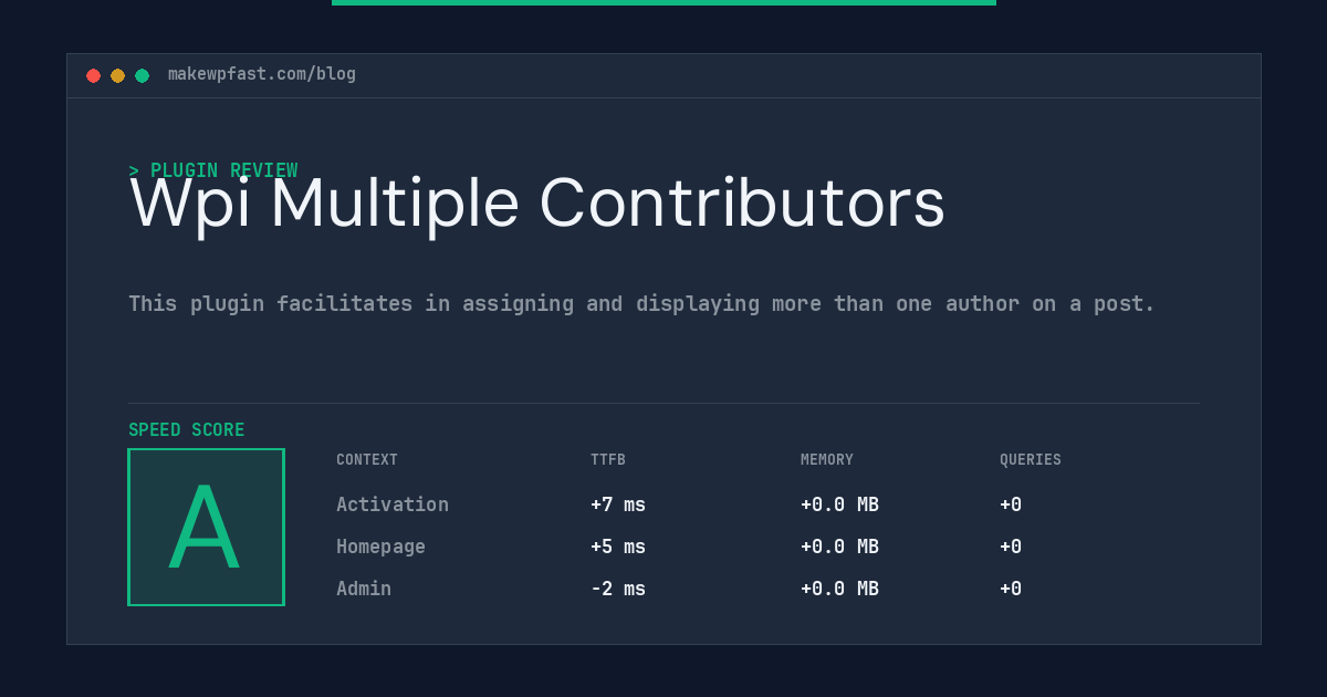 Wpi Multiple Contributors - MakeWPFast