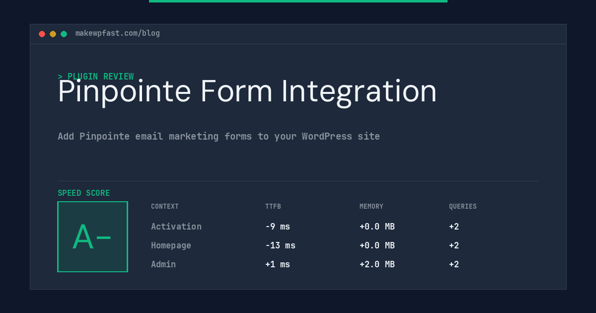 Pinpointe Form Integration - MakeWPFast