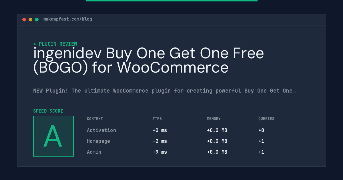 ingenidev Buy One Get One Free (BOGO) for WooCommerce - MakeWPFast