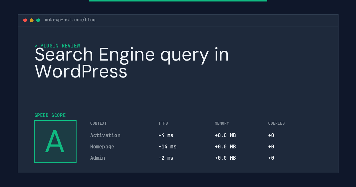 Search Engine query in WordPress - MakeWPFast