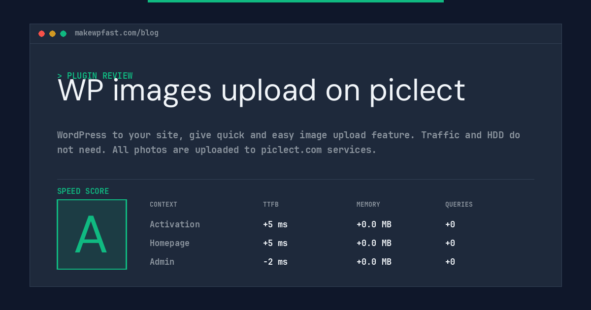 WP images upload on piclect - MakeWPFast