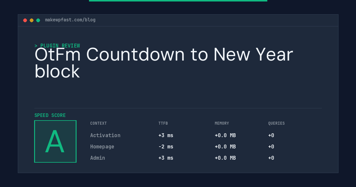 OtFm Countdown to New Year block - MakeWPFast