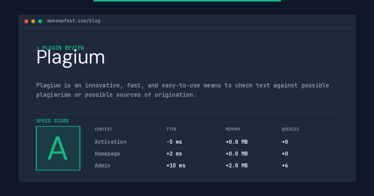 Plagium - MakeWPFast