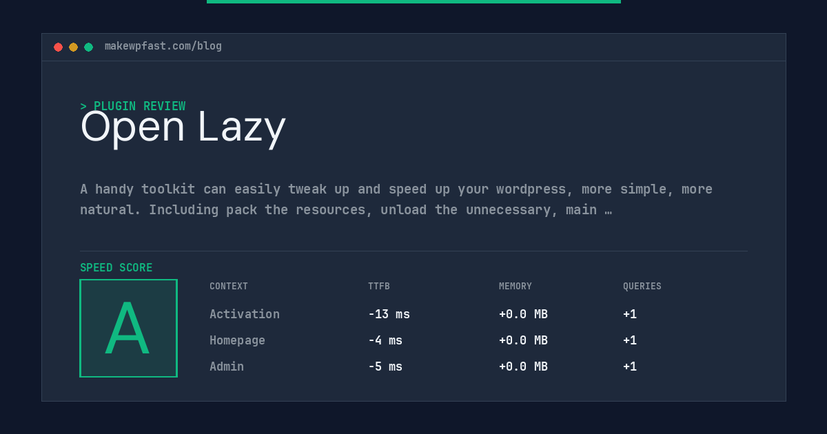 Open Lazy - MakeWPFast