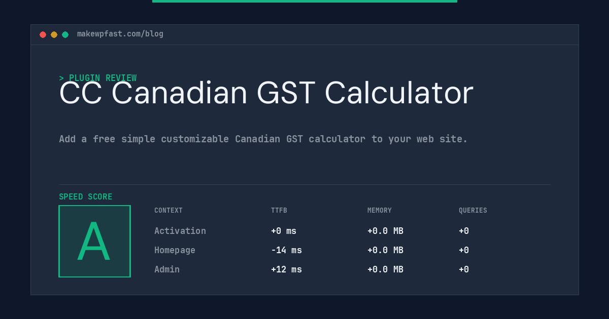 CC Canadian GST Calculator - MakeWPFast