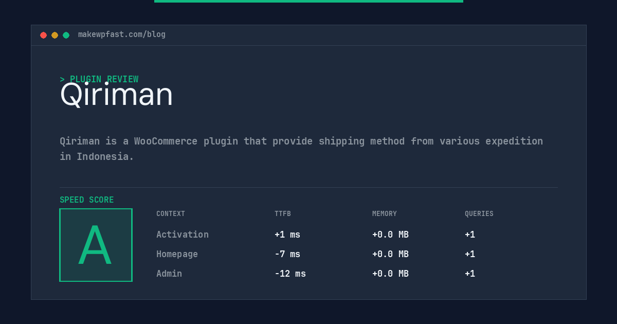 Qiriman - MakeWPFast