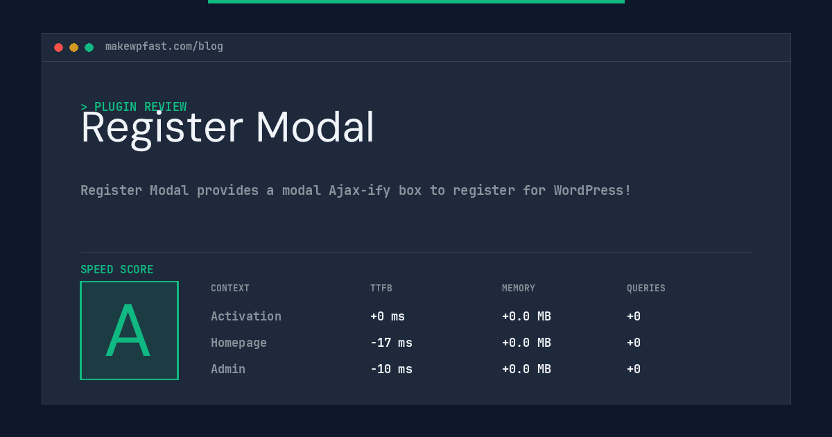 Register Modal - MakeWPFast