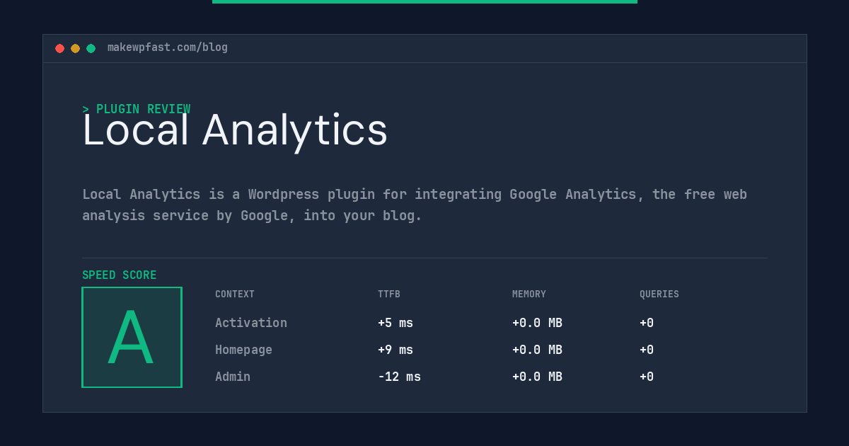 Local Analytics - MakeWPFast