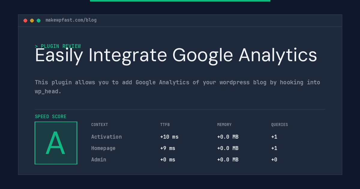 Easily Integrate Google Analytics - MakeWPFast