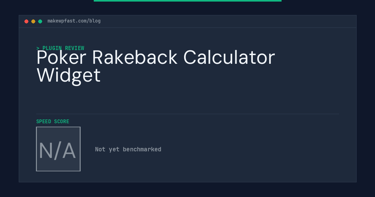 Poker Rakeback Calculator Widget - MakeWPFast