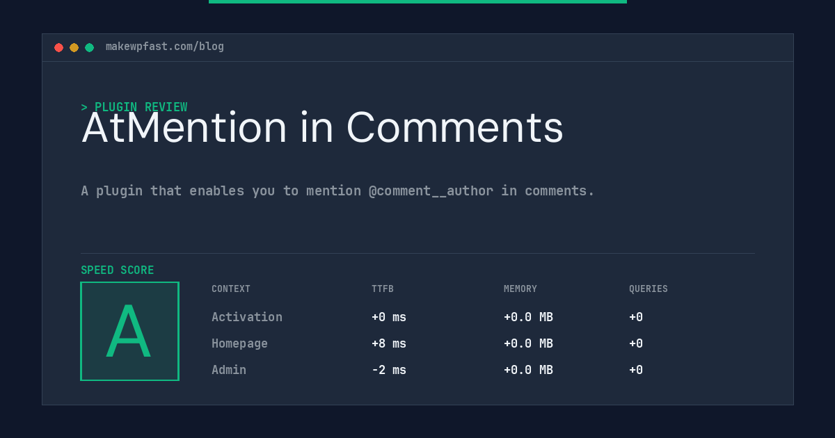 AtMention in Comments - MakeWPFast