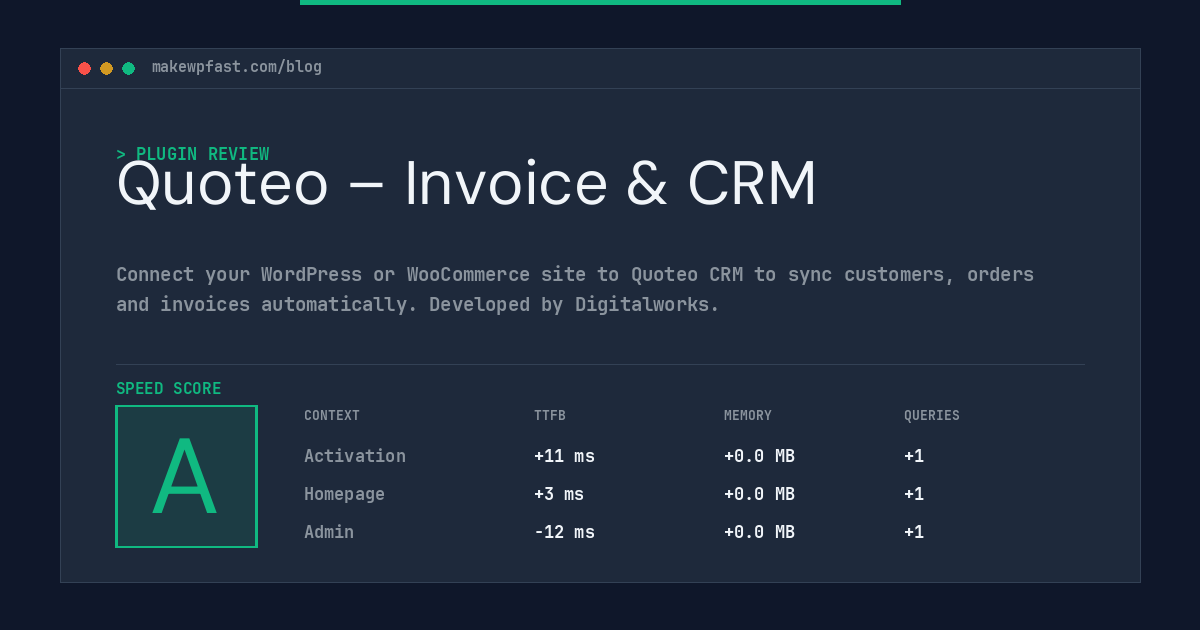 Quoteo – Invoice & CRM - MakeWPFast