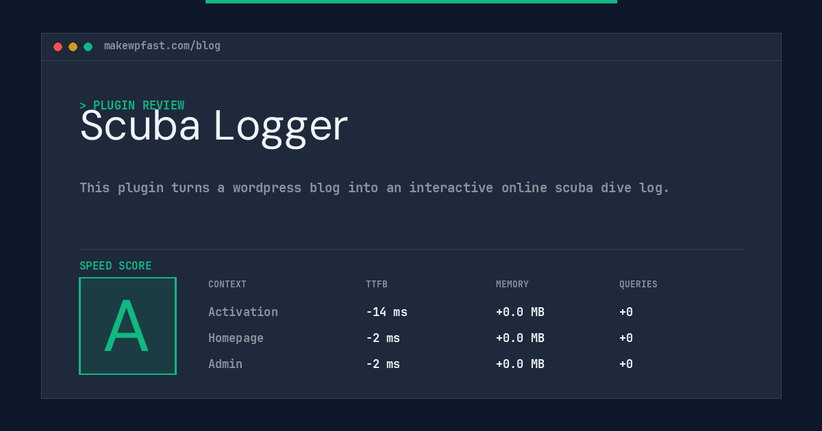 Scuba Logger - MakeWPFast