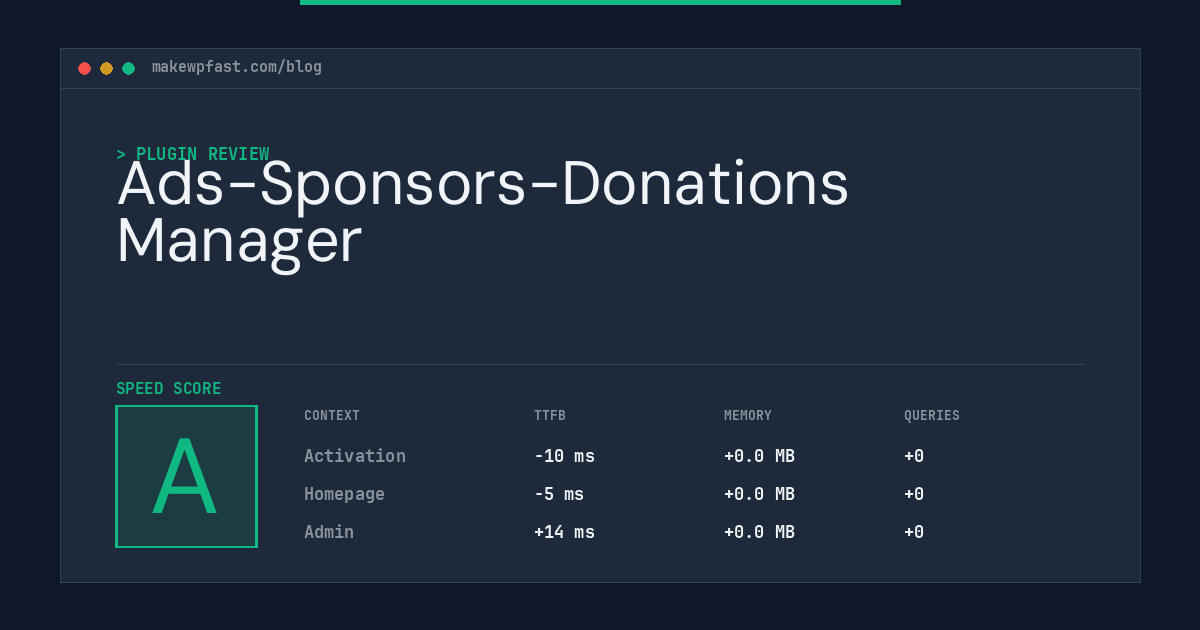 Ads-Sponsors-Donations Manager - MakeWPFast