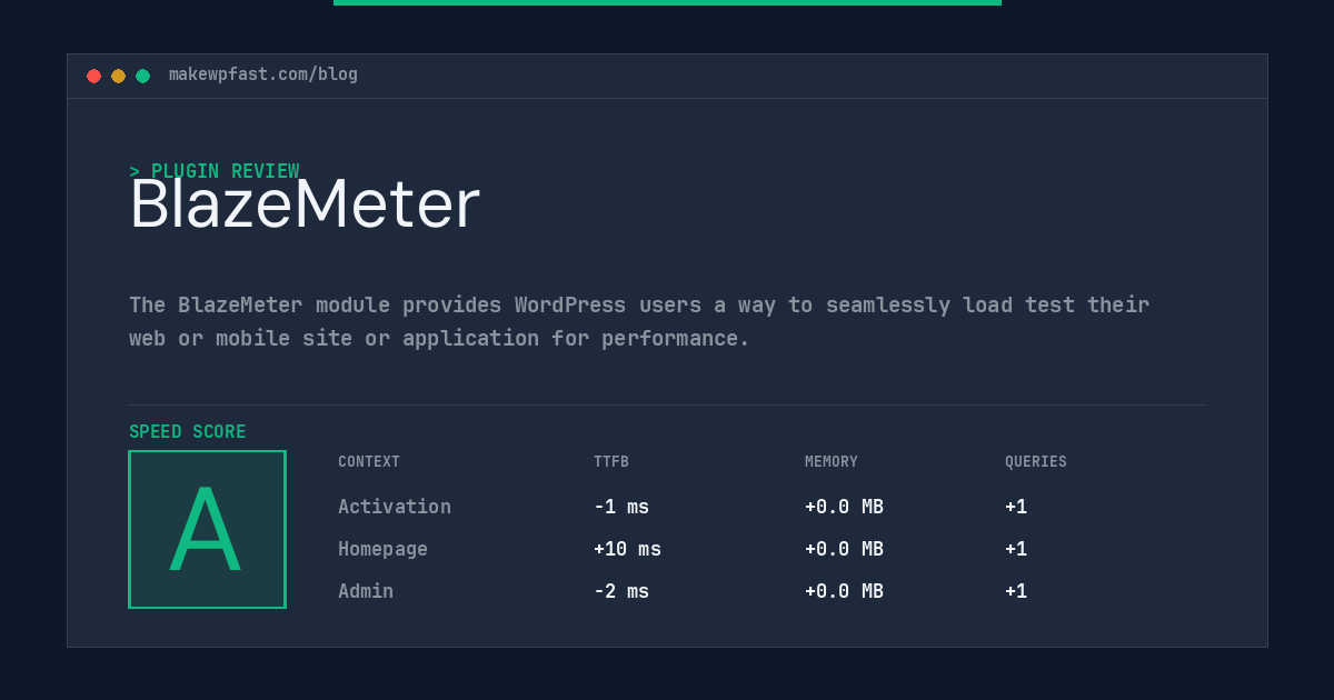 BlazeMeter - MakeWPFast