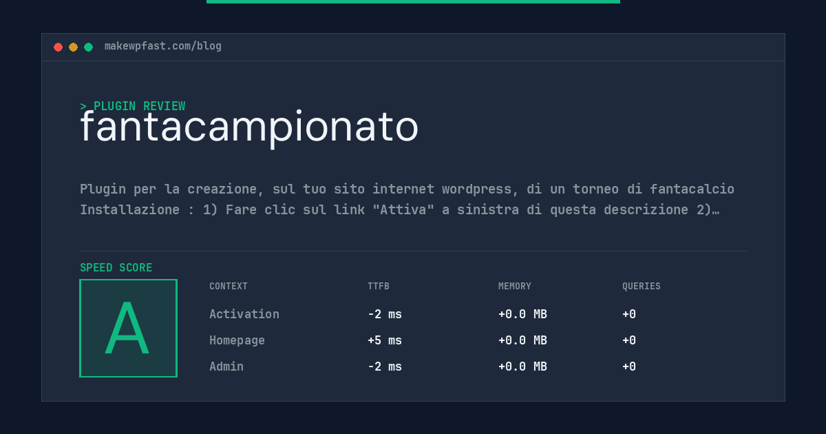 fantacampionato - MakeWPFast