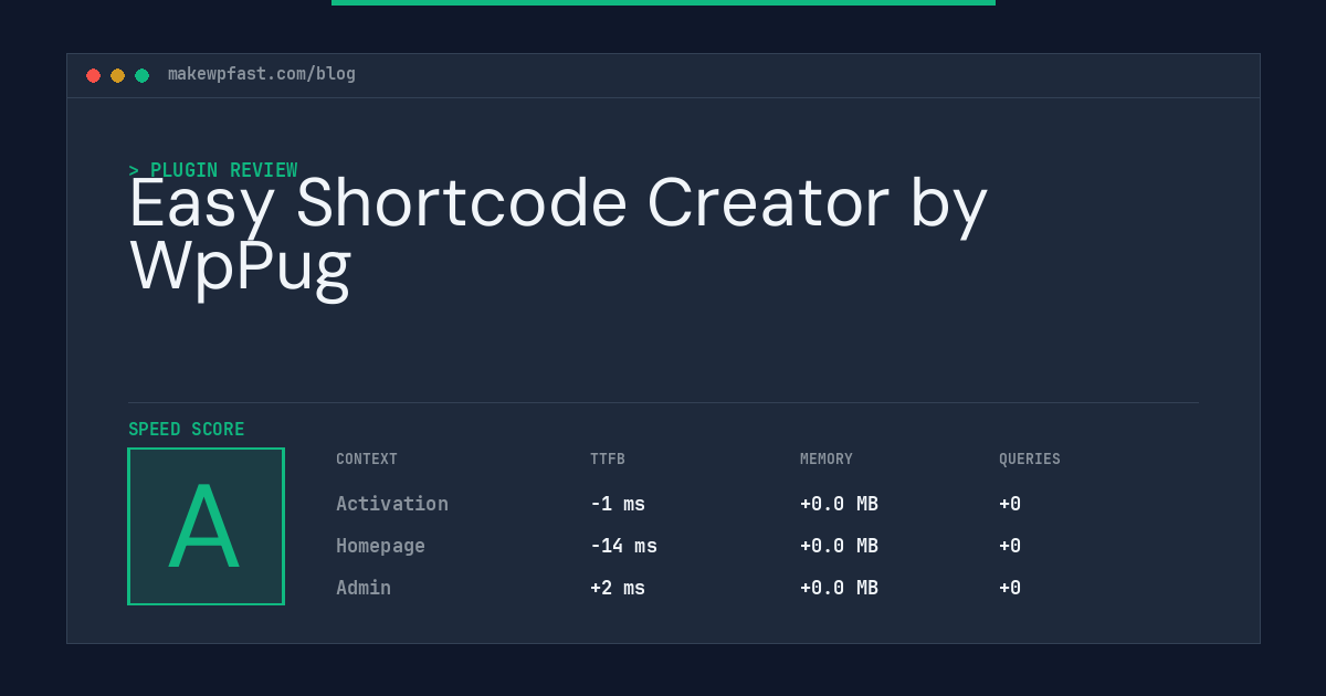 Easy Shortcode Creator by WpPug - MakeWPFast