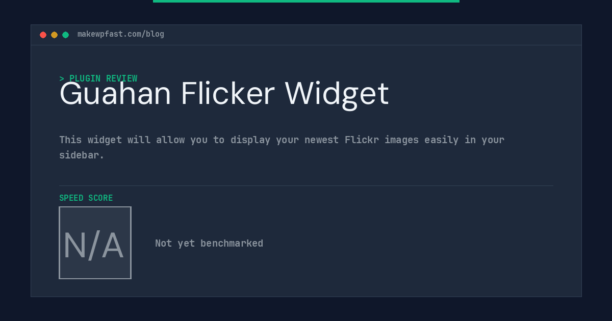 Guahan Flicker Widget - MakeWPFast