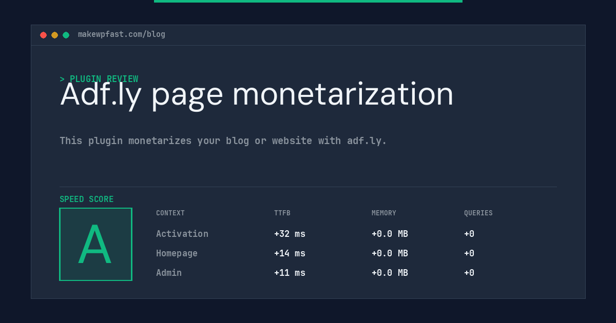 Adf.ly page monetarization - MakeWPFast