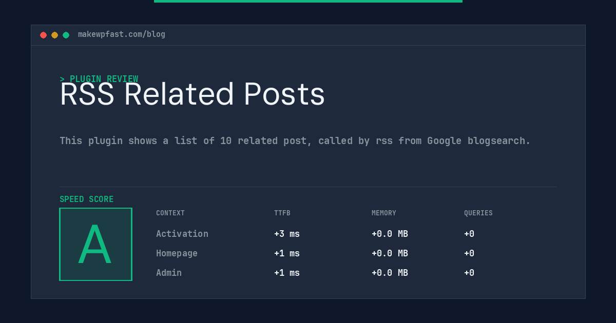 RSS Related Posts - MakeWPFast
