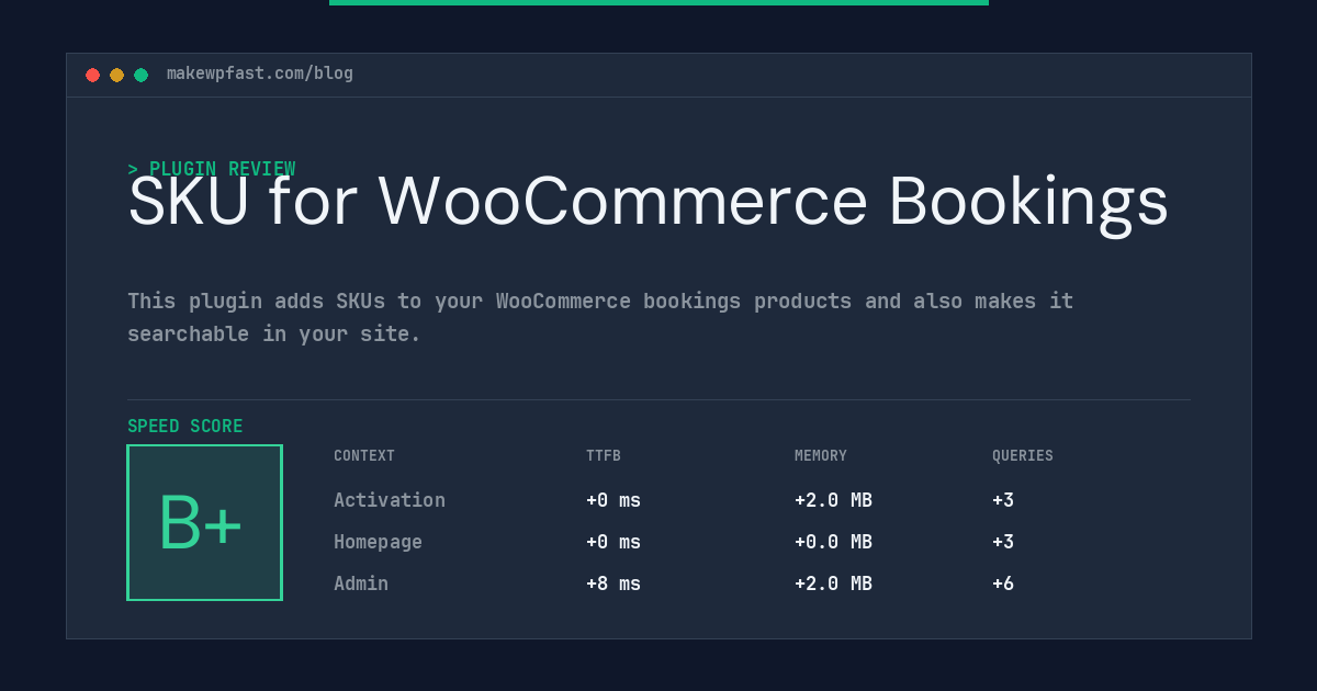 SKU for WooCommerce Bookings - MakeWPFast