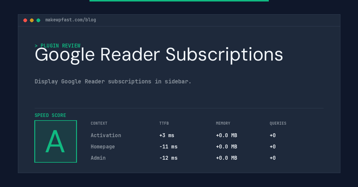 Google Reader Subscriptions - MakeWPFast