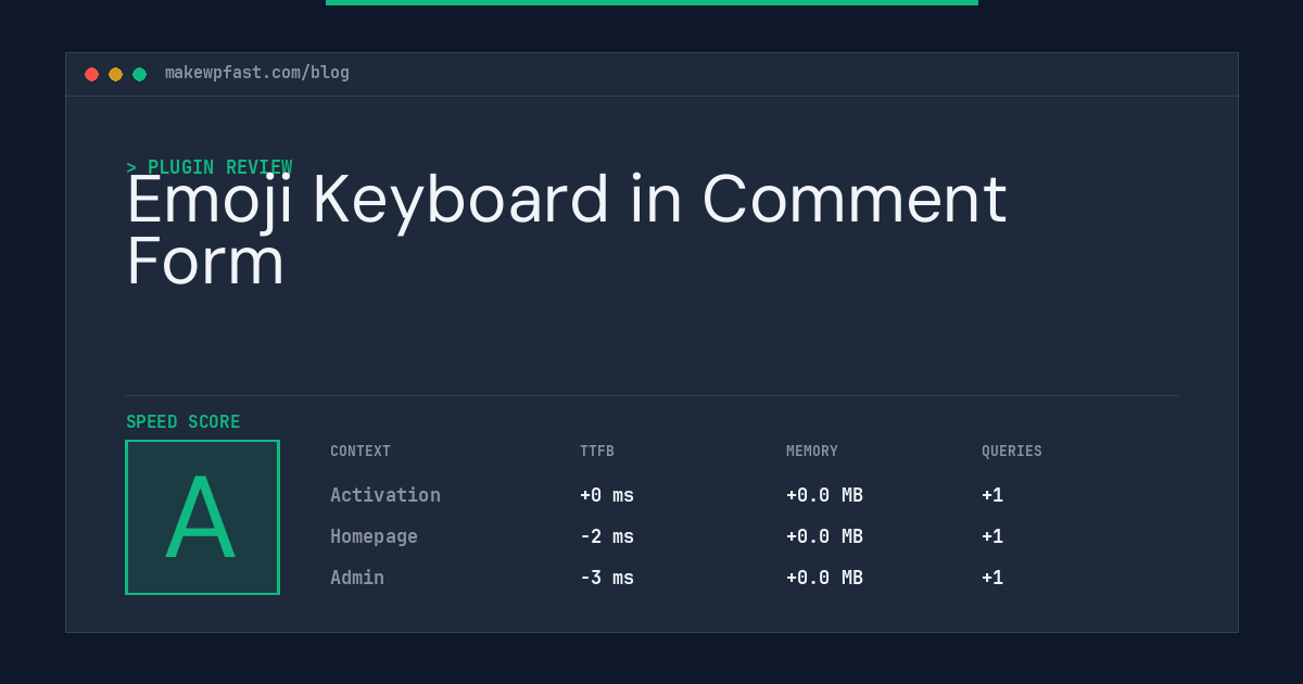 Emoji Keyboard in Comment Form - MakeWPFast