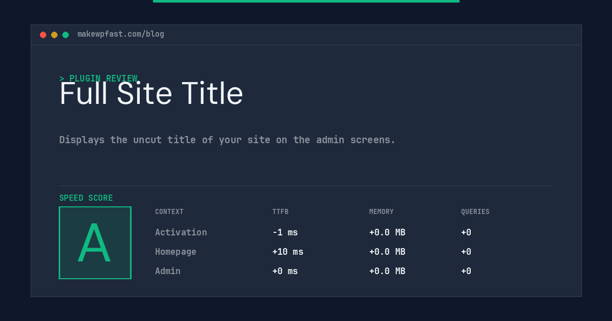 Full Site Title - MakeWPFast