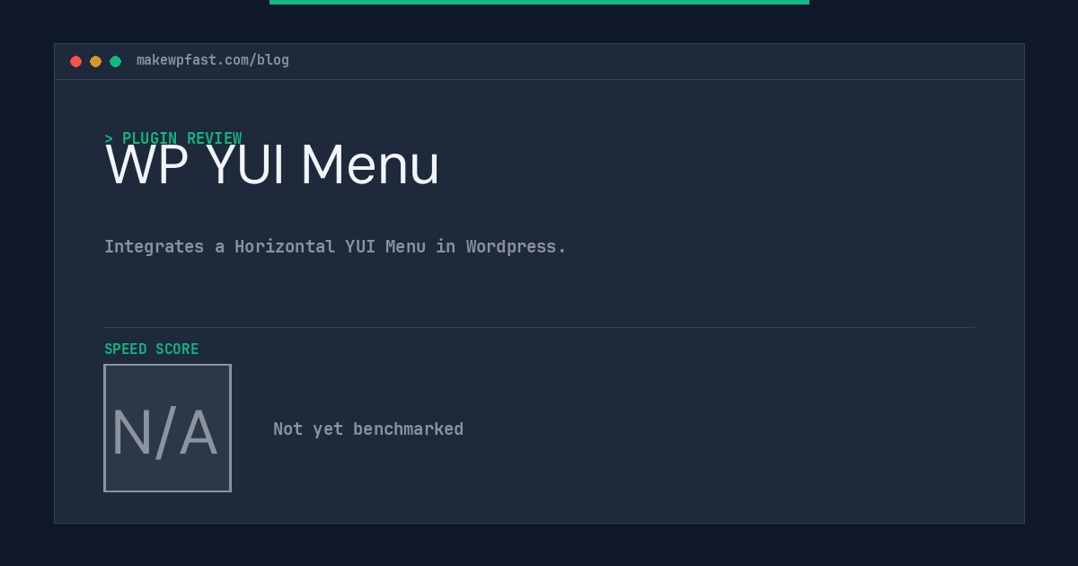 WP YUI Menu - MakeWPFast