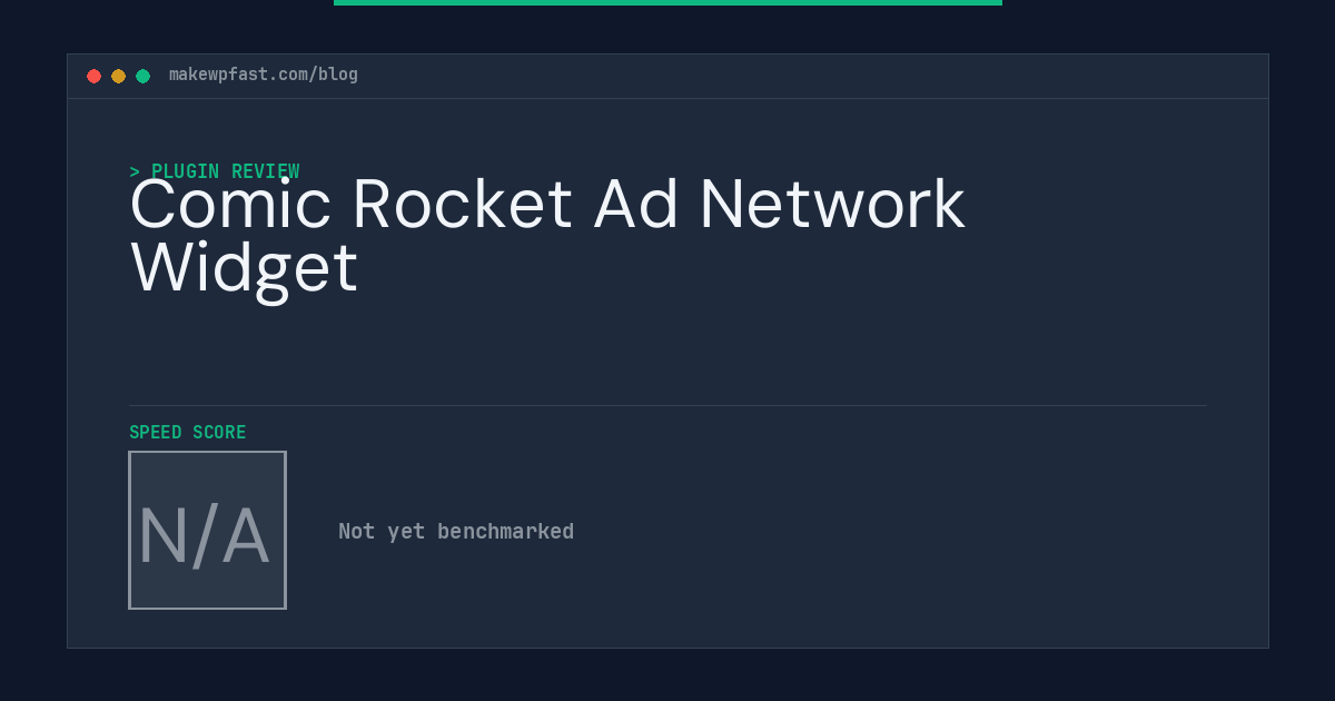 Comic Rocket Ad Network Widget - MakeWPFast