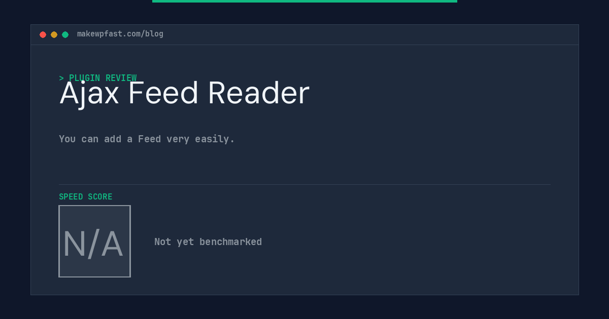 Ajax Feed Reader - MakeWPFast