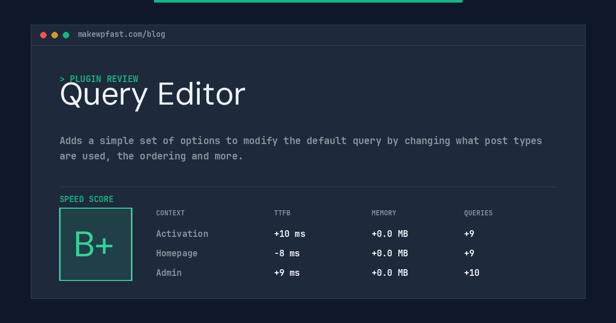 Query Editor - MakeWPFast