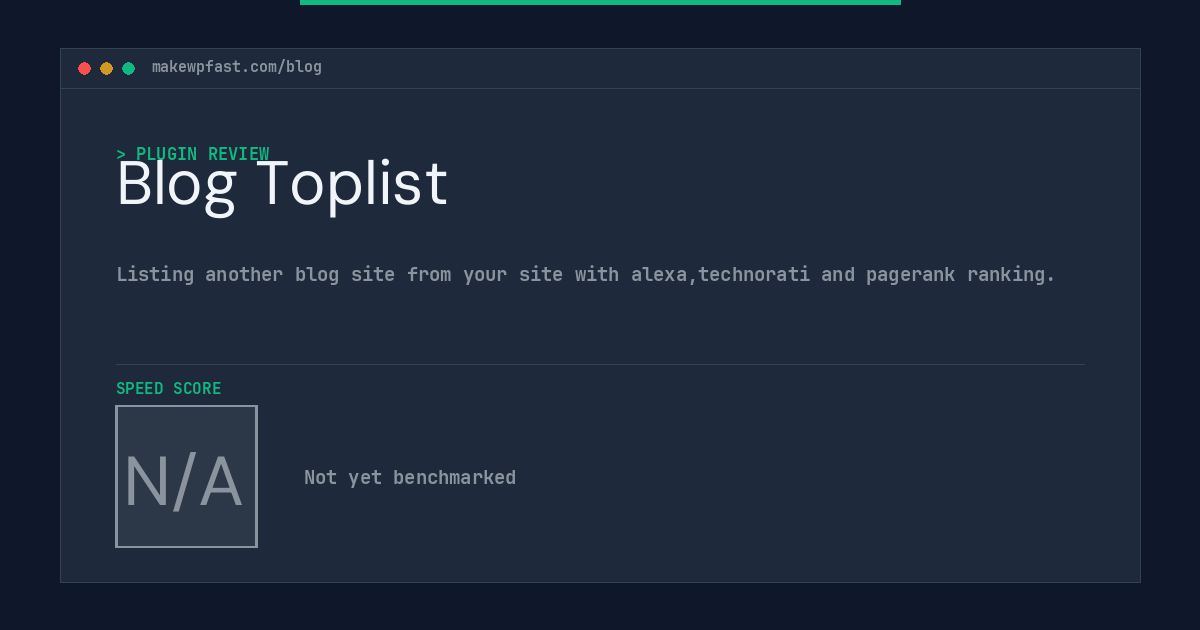 Blog Toplist - MakeWPFast