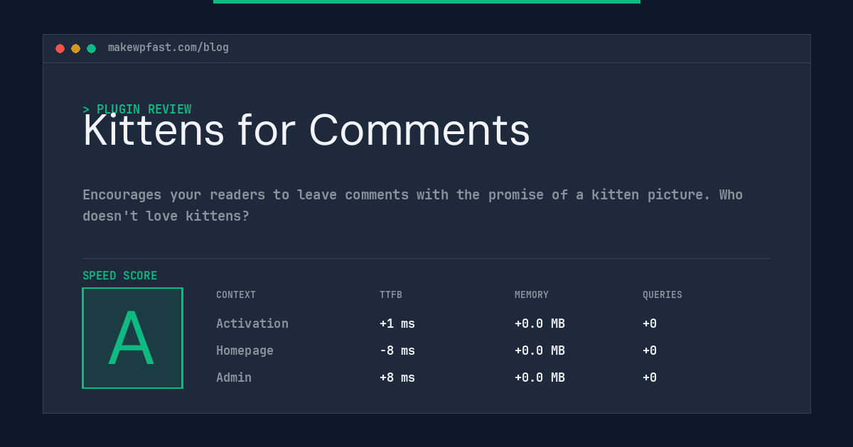 Kittens for Comments - MakeWPFast