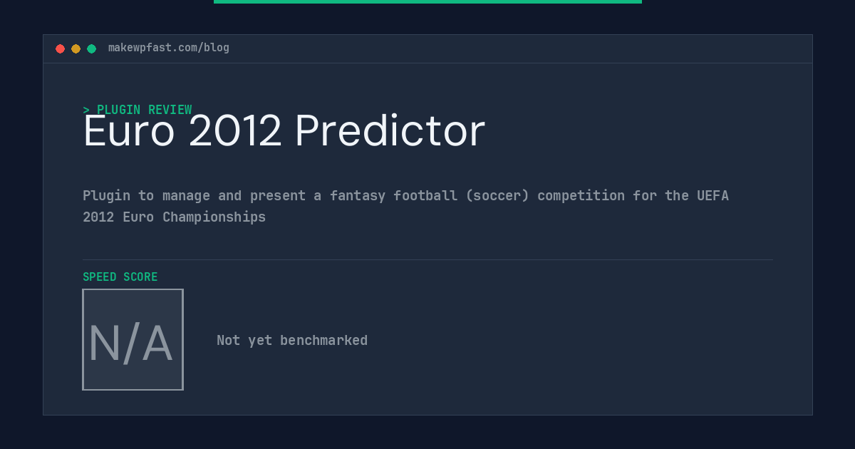 Euro 2012 Predictor - MakeWPFast