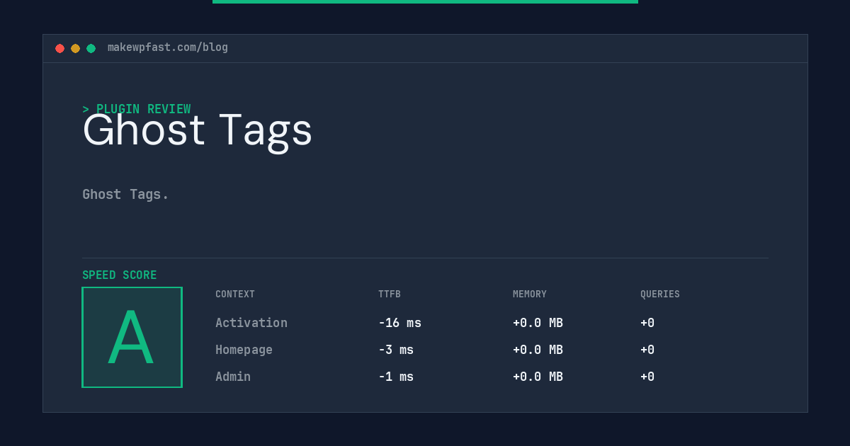Ghost Tags - MakeWPFast