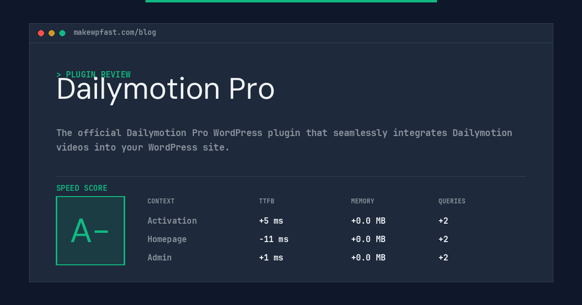 Dailymotion Pro - MakeWPFast