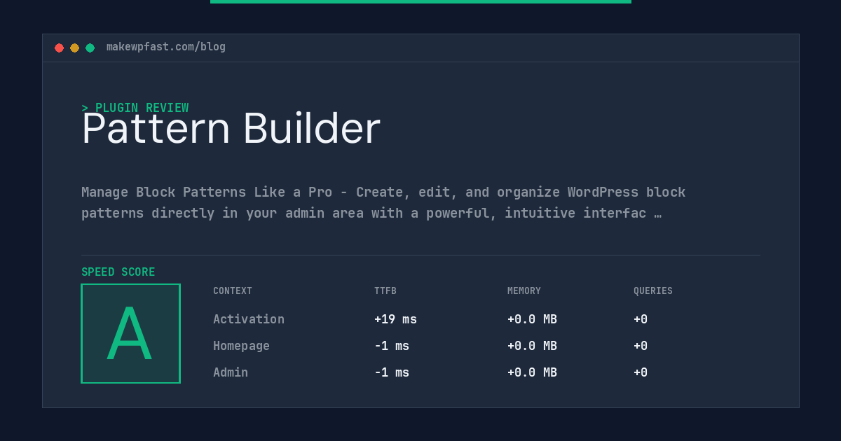Pattern Builder - MakeWPFast