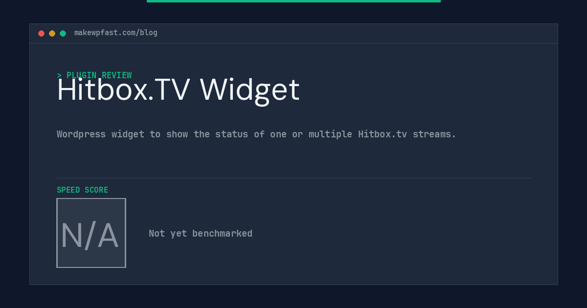 Hitbox.TV Widget - MakeWPFast